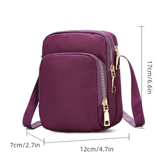 Kompakte Crossbody Tasche Lederoptik Reißverschluss – Ansicht 2