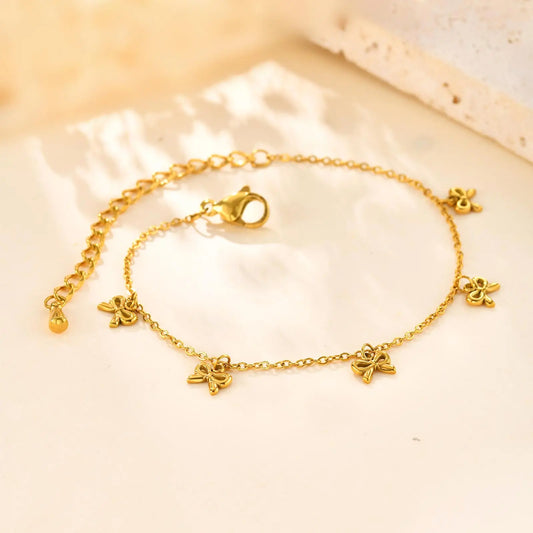 Goldfarbenes Armband mit Schleifen – Ansicht 1