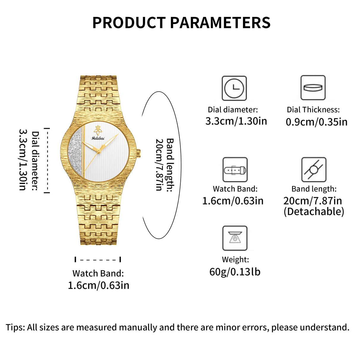 Klassische Damenarmbanduhr Analog Quarz – Ansicht 5