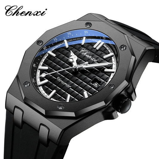 CHENXI Herren Uhr – Silikon-Quarzuhr mit Datumsanzeige – Ansicht 2