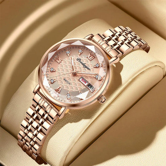 Klassische Edelstahl Damenarmbanduhr Quarz – Ansicht 2