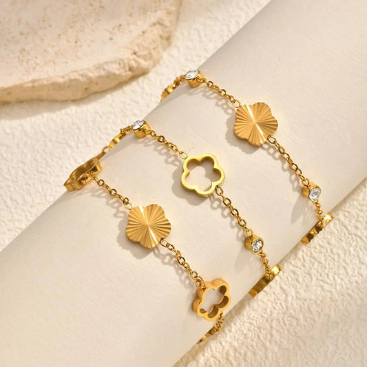 Elegante Armkette/ Armband in Gold, mit verschiedenen Motiven – Ansicht 1
