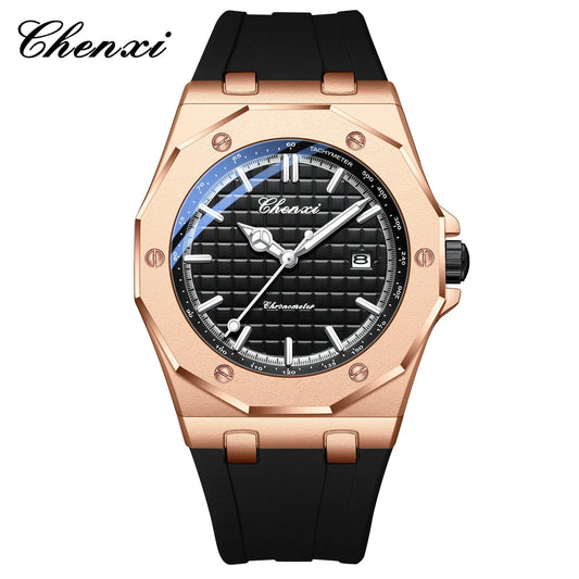 CHENXI Herren Uhr – Silikon-Quarzuhr mit Datumsanzeige – Ansicht 1