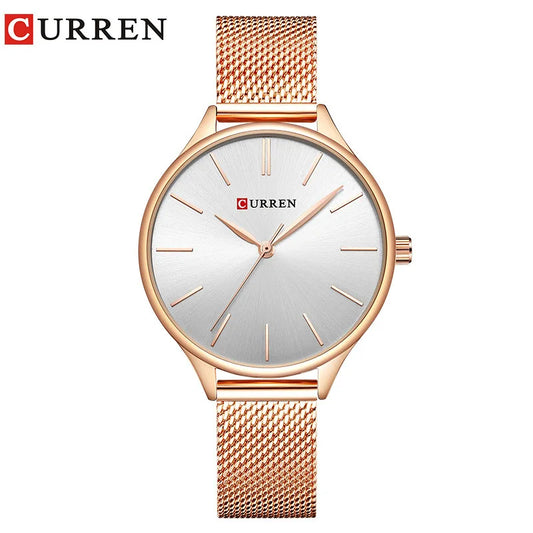 Schicke Damen Armbanduhr Edelstahl Analog Quarz – Ansicht 2