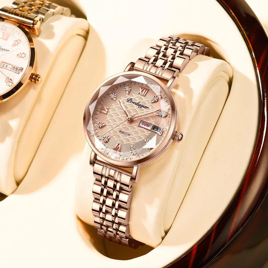 Klassische Edelstahl Damenarmbanduhr Quarz – Ansicht 1