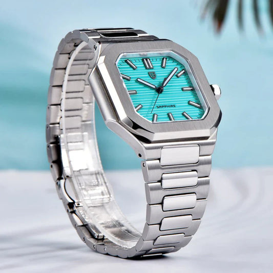 PAGANI DESIGN Herren Uhr – Eckige Quarzuhr mit Edelstahl – Ansicht 2